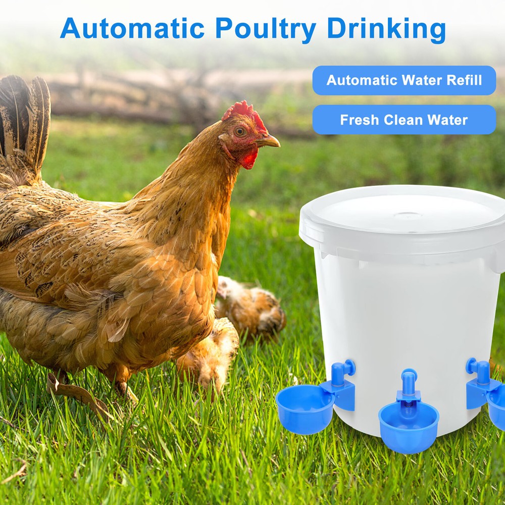 10Pcs Automatic Water Cups Chicken Ducks Quail Drinking Poultry Drinker Waterer