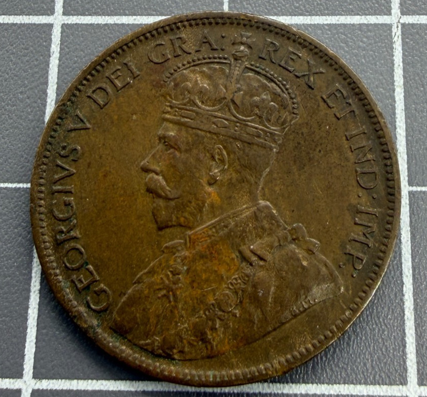 1917 Canada One Cent 1c Copper Coin