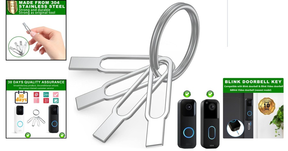 Essential Blink Doorbell Pin Tool - 4 Pack Release Key for Battery Changes