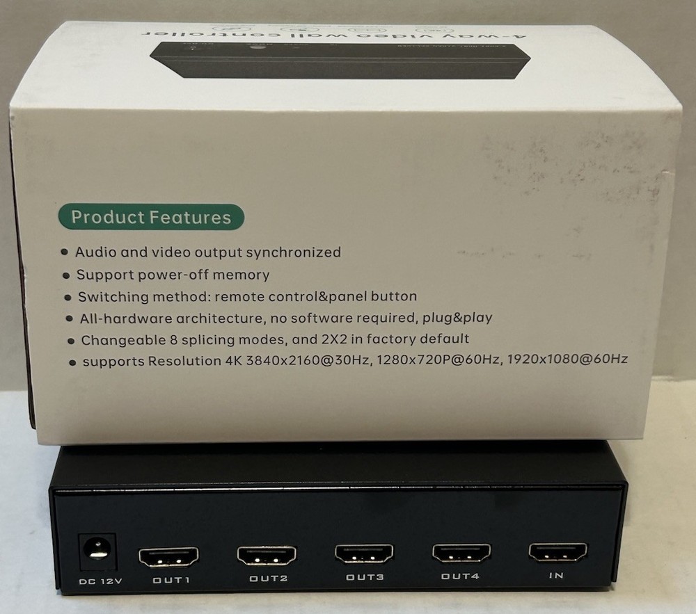 Yinker HDMI Video Wall Controller 2x2 With IR Remote 4K Input 1080p 8 Splicer