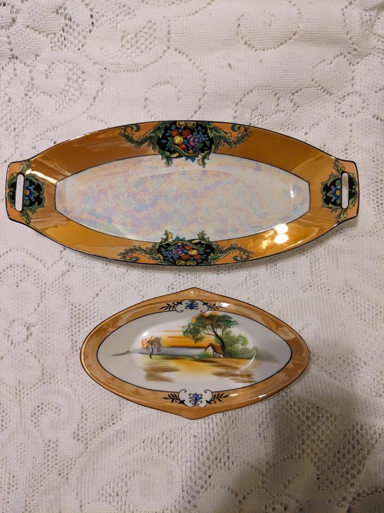 Noritake Iridescent Serving Dish With Handles 12x5