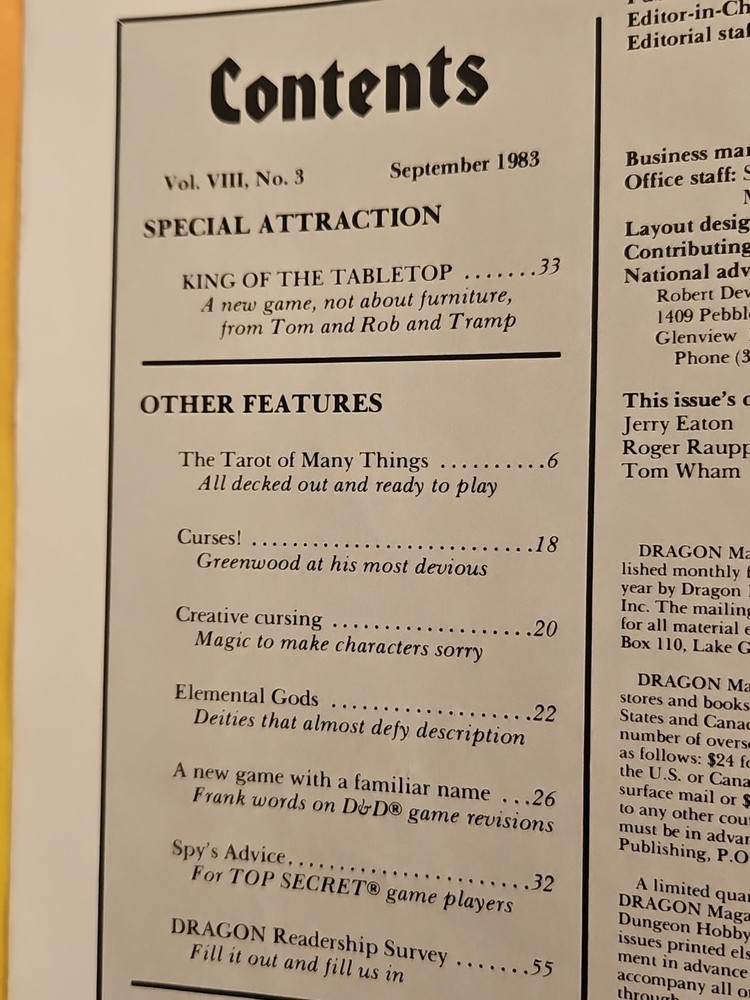 Dragon Magazine #77, TSR, September 1983