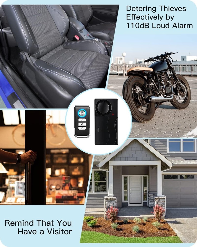 Adjustable Sensitivity 110dB Vibration Alarm with Remote for Maximum Protection