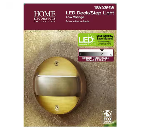 Home Decorators LED Deck/Step Light Low Voltage Brass Bronze Finish NEW