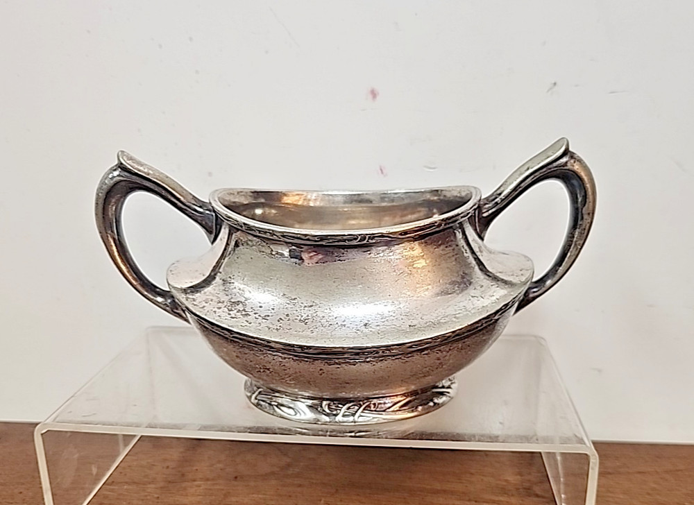 REED & BARTON SILVER SOLDERED #406 OPEN 12oz SUGAR BOWL
