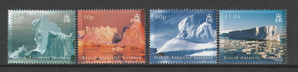 British Antarctic Territory 2007 Icebergs set SG 456-459 Mnh.