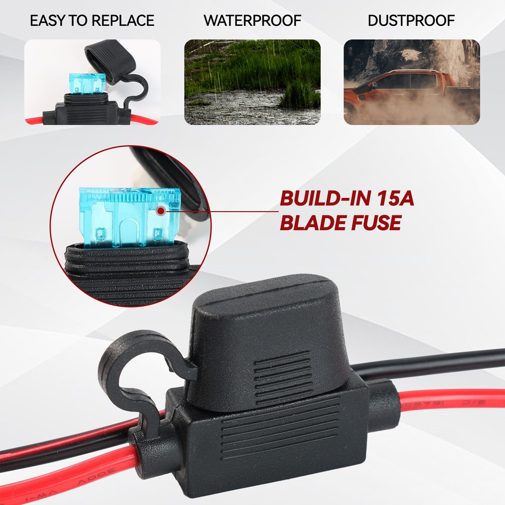 Cigarette Lighter Extension Cable Car Battery Alligator Clip Socket Adapter 2ft