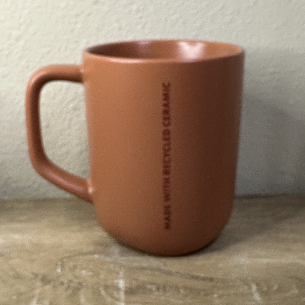 Starbucks Terracotta Triangular Bottom Recycled Ceramic Mug Brick Or Purple