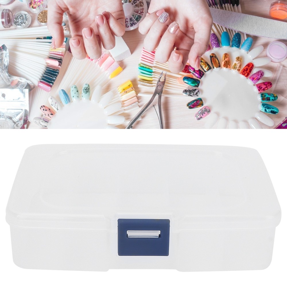 5 Grids Organizer Box Clear Visible Plastic Compartment Box Case