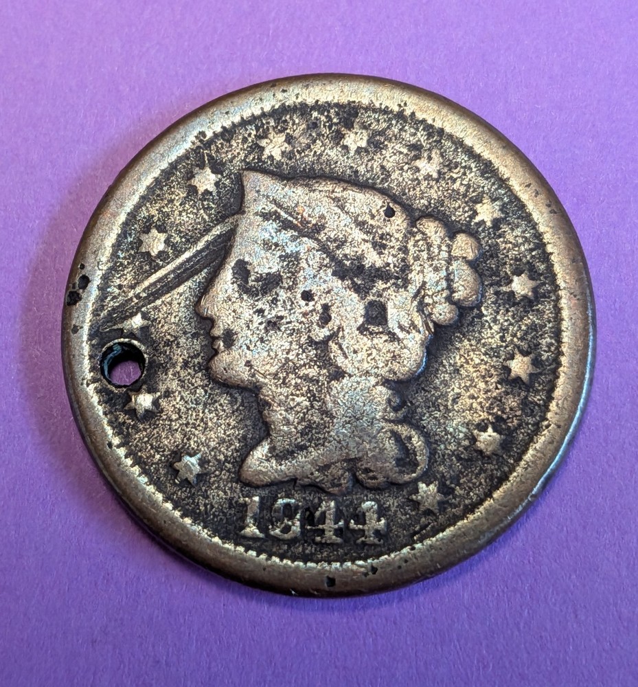 1844 Braided Hair Large Cent
