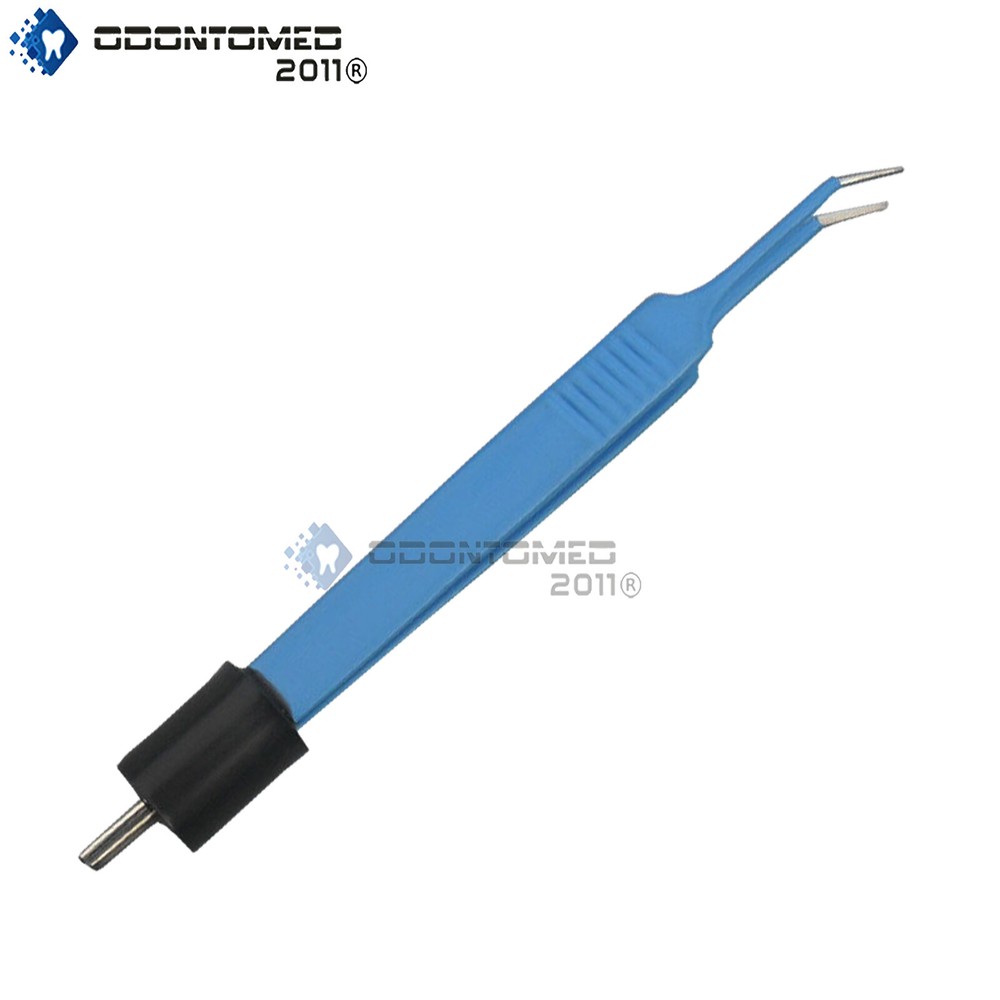 Bipolar Iris Forceps Angled Foot Activated ReUsable Electrosurgical EL-020