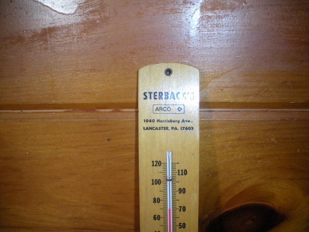 Vintage Wooden STERBACK'S Thermometer