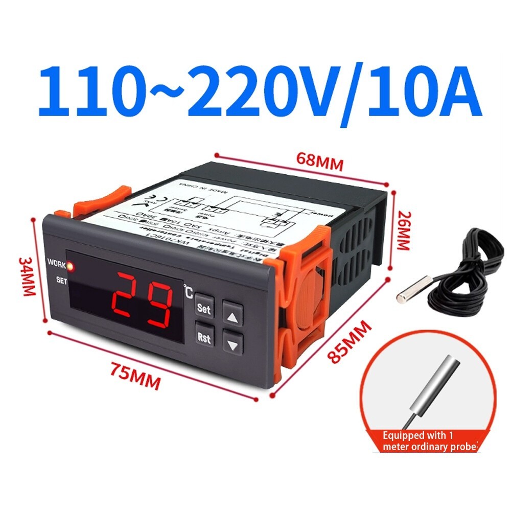 Digital Fahrenheit Temperature Controller Thermostat Control Relay Sensor
