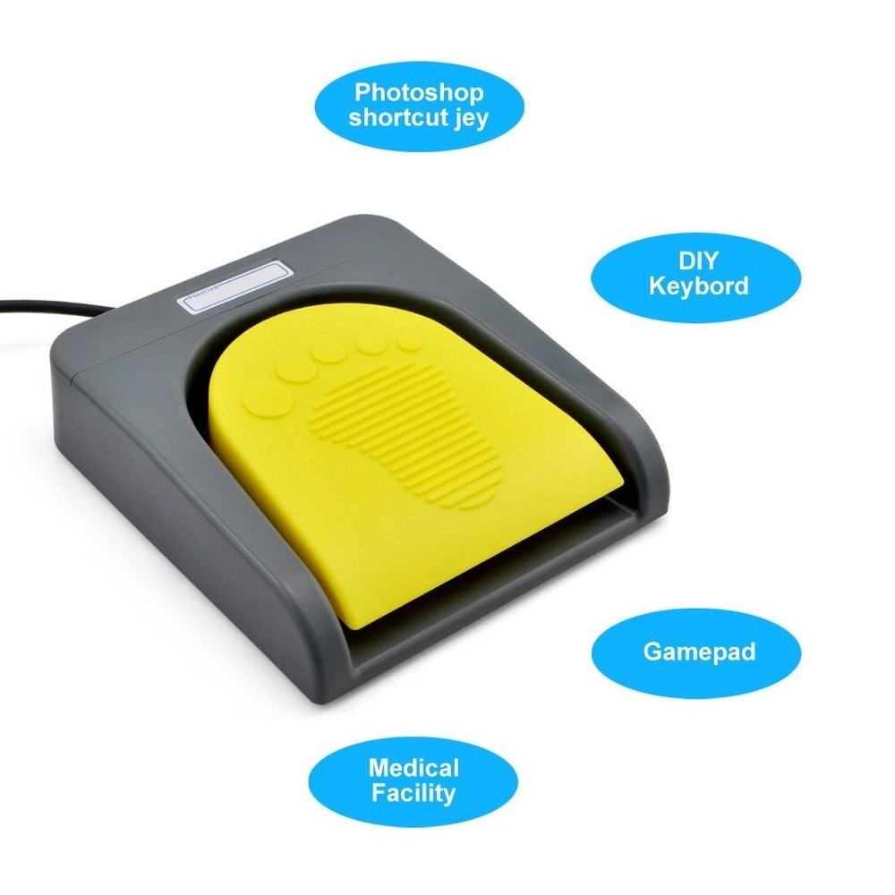 HID USB Foot Switch Pedal - One Key Customizable Action for Efficient Workflows