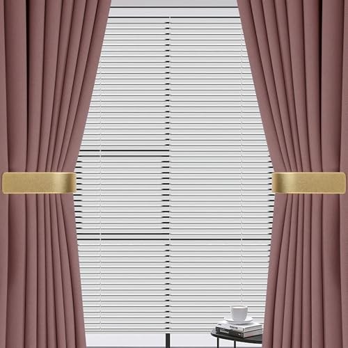 Pack Modern Curtain Holdbacks Curtain Tiebacks Wall Mount Solid 2 Gold