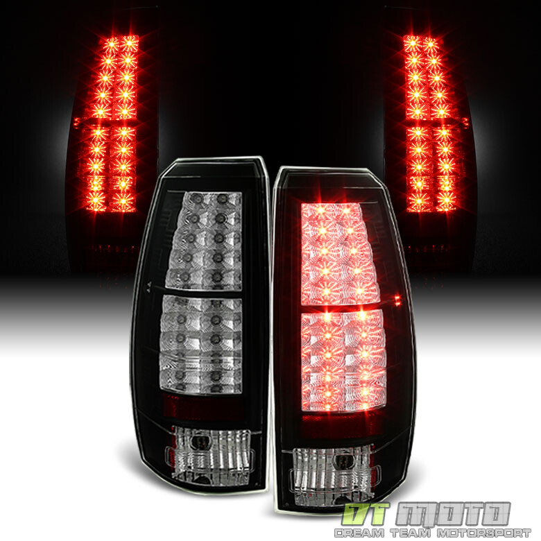 Black 2007-2013 Chevy Avalanche Lumileds LED Tail Lights Brake Lamps Left+Right