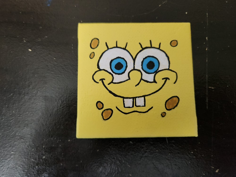 Handpainted Canvas Panel Spongebob (*FAST SHIPPING!*)