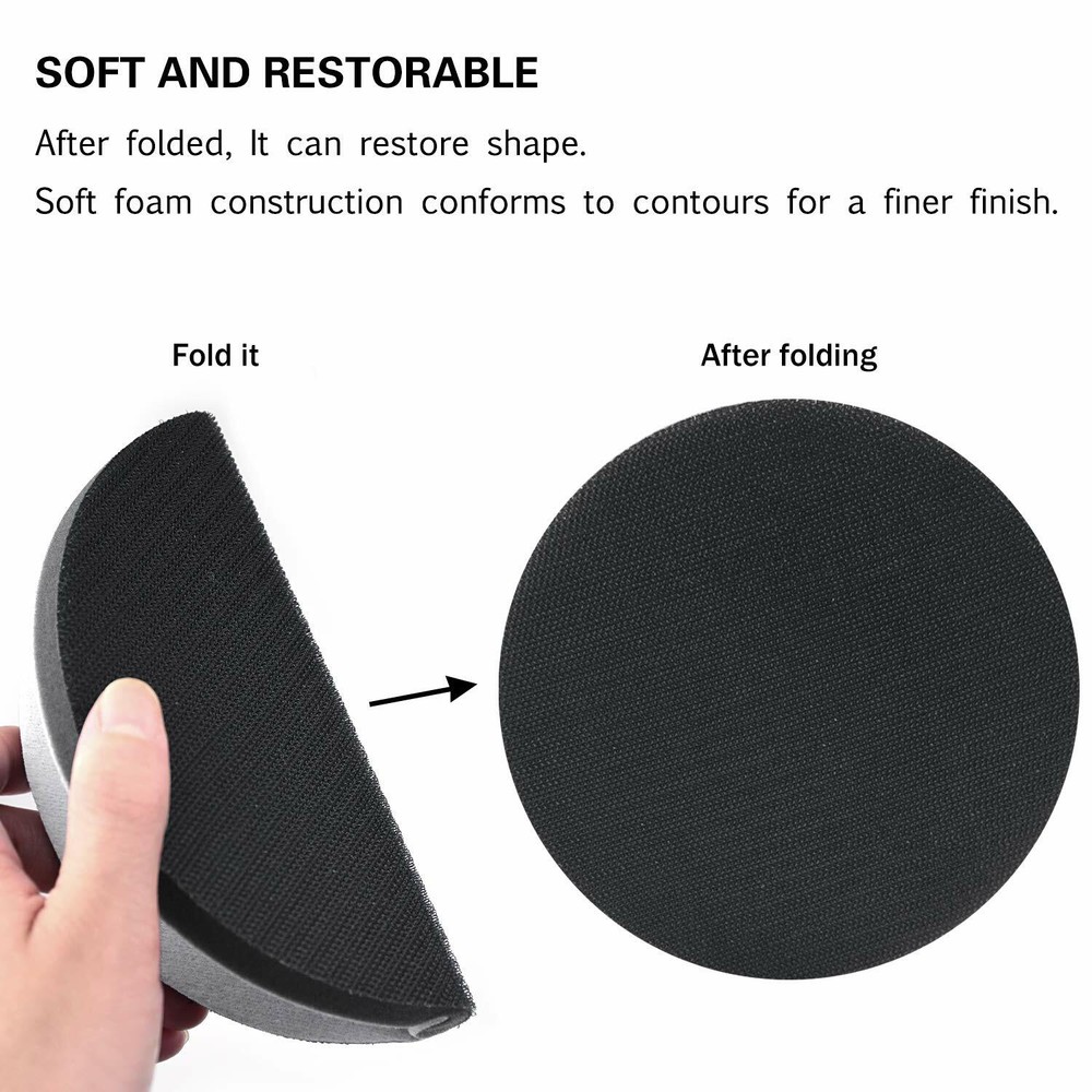 6 inch Hook and Loop Soft Foam Interface Sanding Disc Sander Buffer Backing Pad