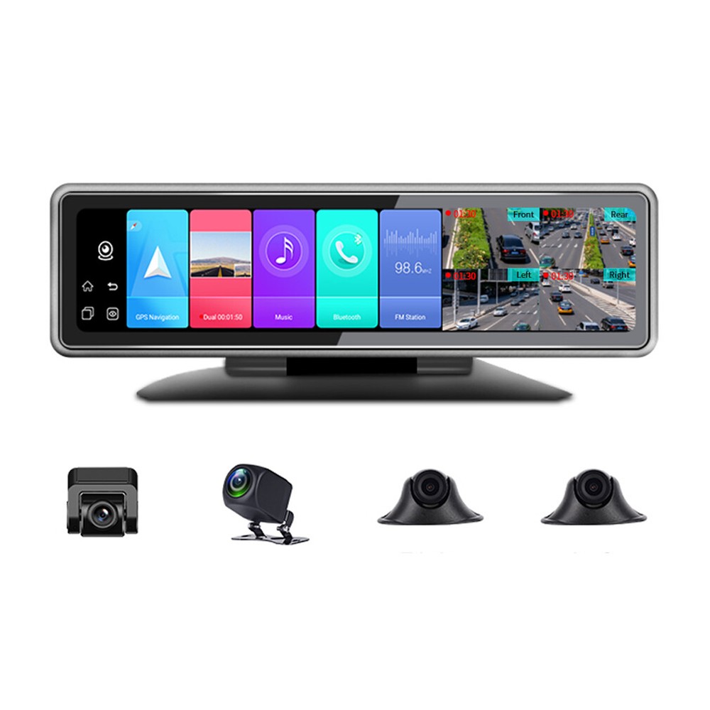 4 cameras recording Android 8.1 mirror dash camera video recorder dashboard DVR