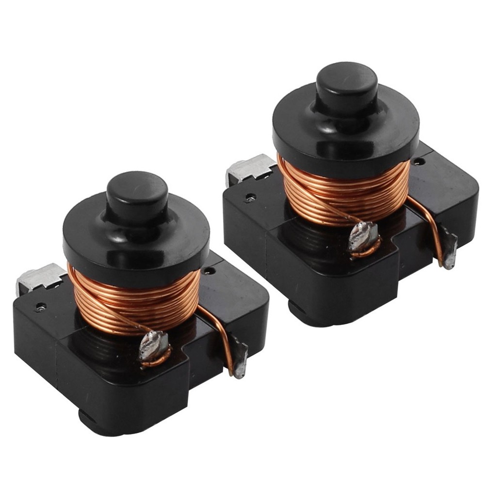 2Pcs Black Plastic Housing Coil Compressor Relay  for Refrigerator
