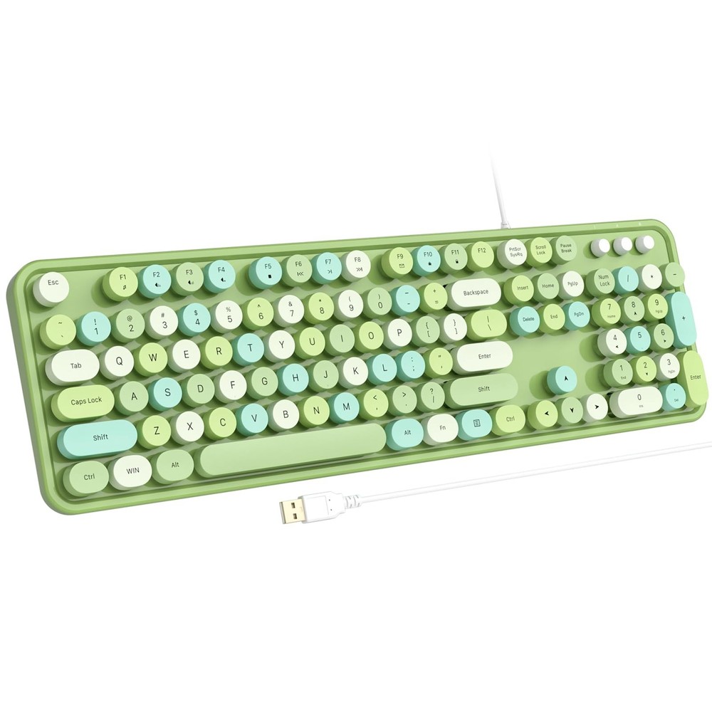 Computer Keyboard Wired, Typewriter Style, Plug Play USB Keyboard with Large ...
