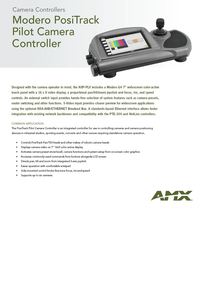 AMX Modero PosiTrack Camera Controller Pilot NXP-PLV_IN BOX