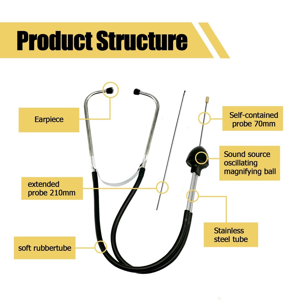 Mechanic Stethoscope Automotive Engine Diagnostic Tool Sensitive Hearing