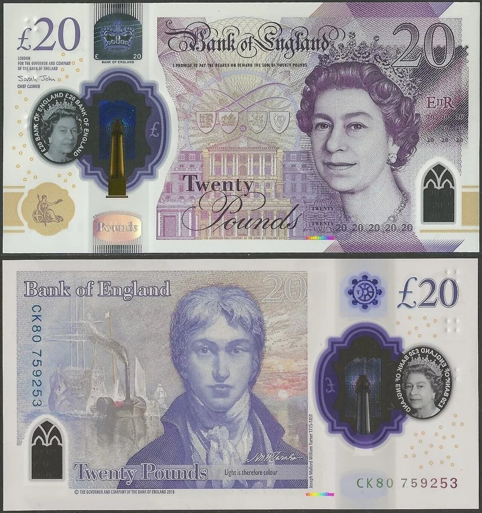 GREAT BRITAIN - 2020 20 Pounds UNC Banknote