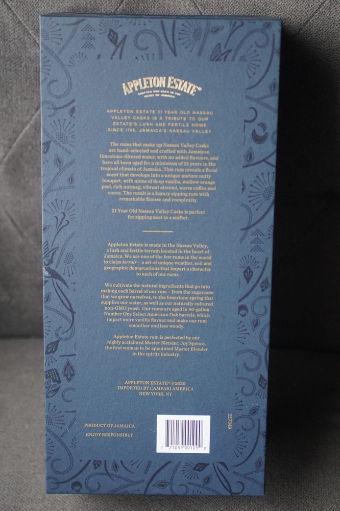 Appleton Estate 21 Nassau Valley Casks Empty Bottle/Display Box