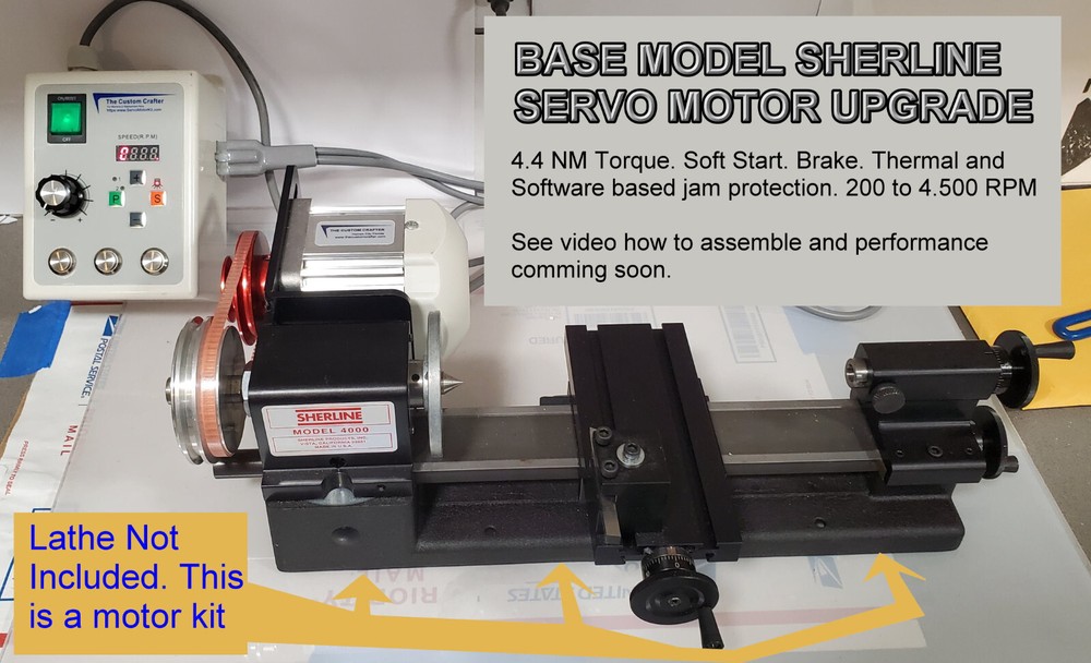 Sherline Motor Mini Lathe Servo Motor upgrade Kit Variable Speed Control 33050