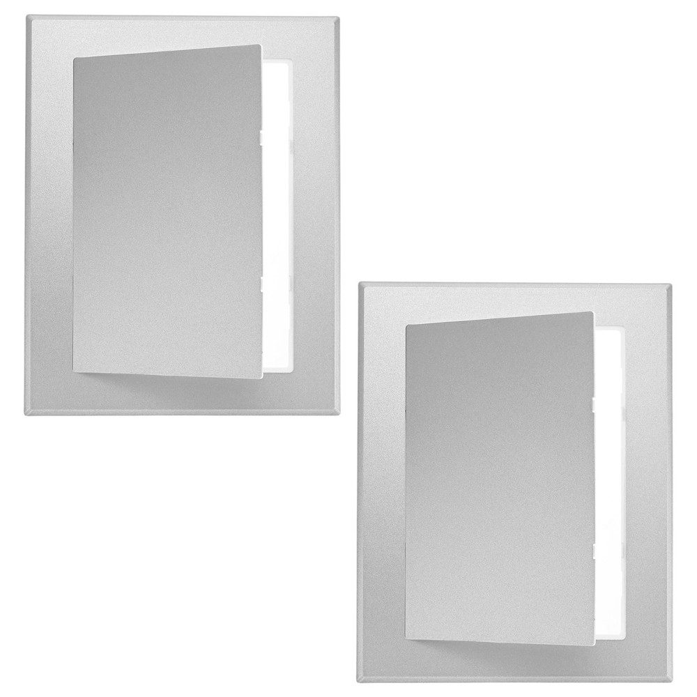 2-Pack Access Panel for Drywall, 7x5" Plastic Removable [Silver Tone, Rectangle]