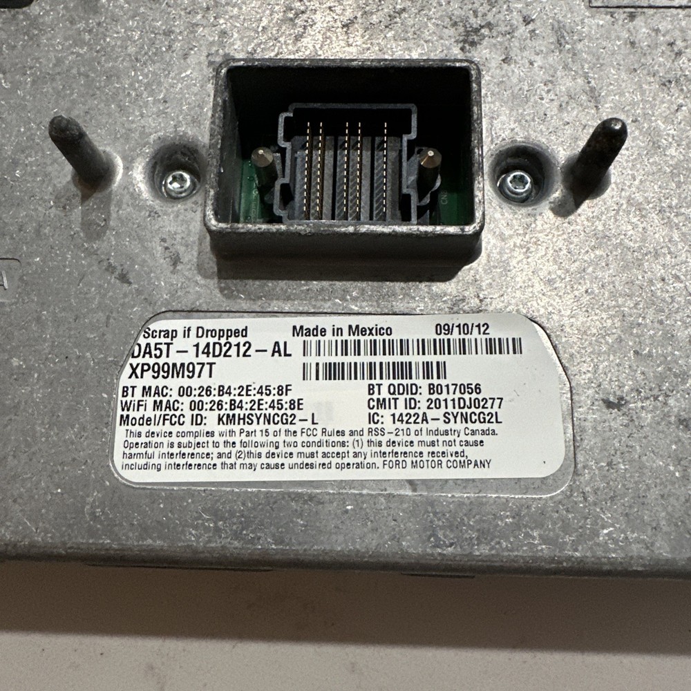 2012-2013 FORD LINCOLN COMMUNICATION SYNC CONTROL MODULE OEM DA5T-14D212-AL