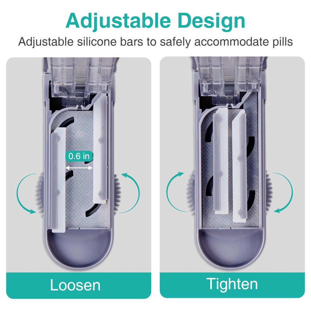 Fullicon Multiple Pill Cutter - Adjustable for Small Pills With Accurate Grey