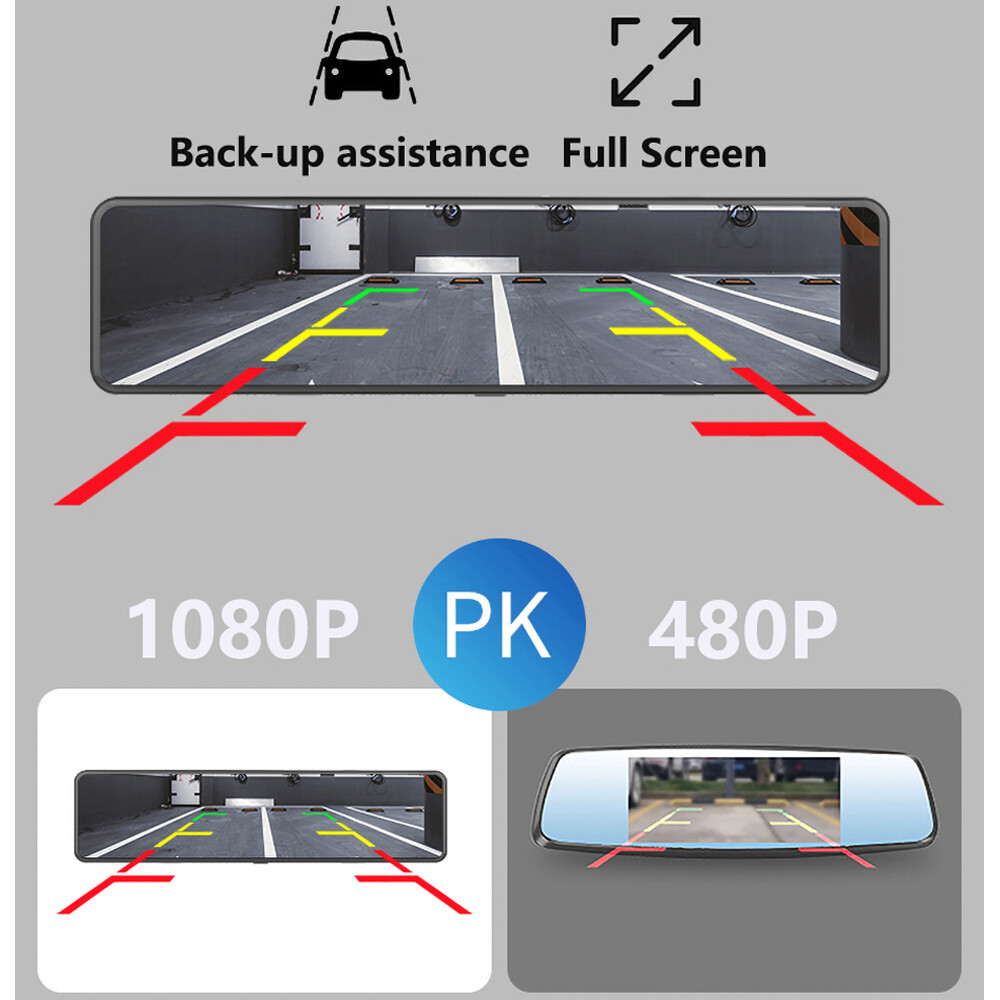 12"4G Android 8.1 Car DVRs Camera GPS Navigation Mirror Recorder mirror dash cam