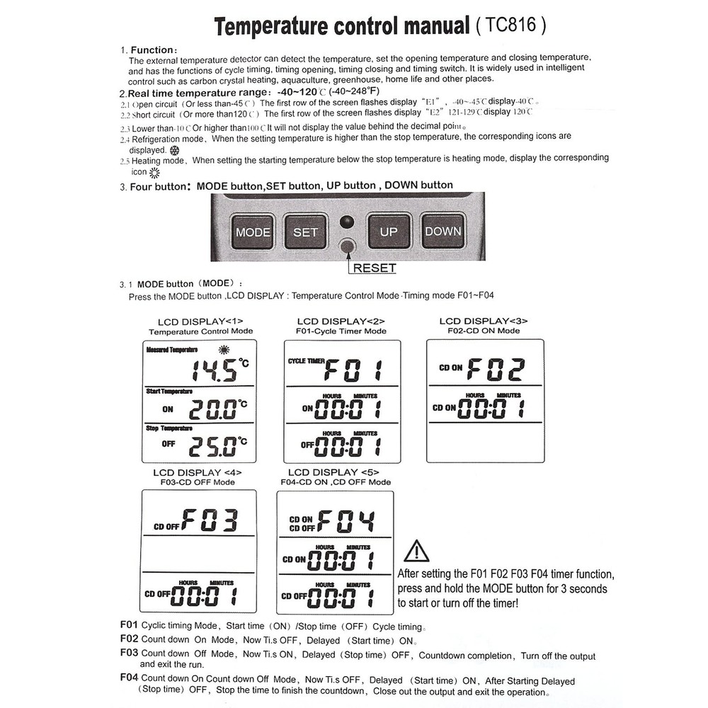 UMLIFE 1Pack Digital Temperature Controller Thermostat Timer - Reptile Thermo...