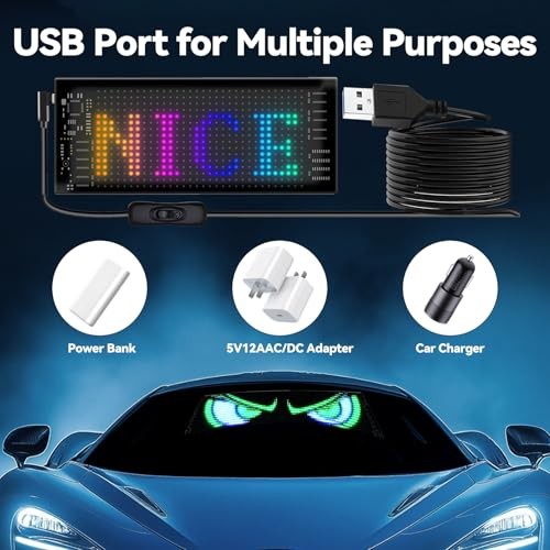 Devil Eyes Light for Cars, 7"x3" - Flexible Ultra-Thin LED Panel with Dual