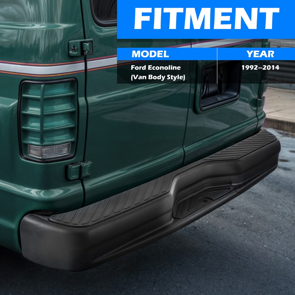 For 1992-2014 E150 E250 Ford Econoline Black Rear Step Bumper Assembly Completed