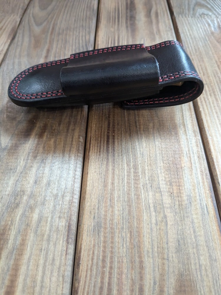 Horizontal scabard leather sheath for buck 110 Folding Hunter