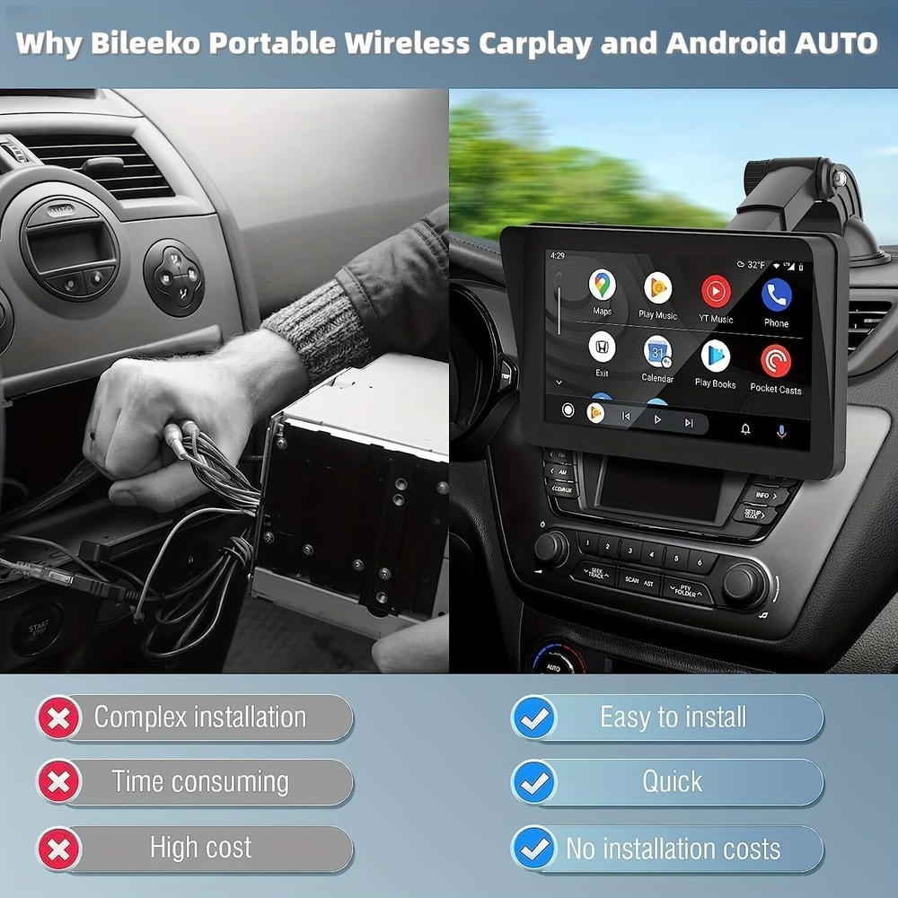 Portable car stereo wireless Carplay Android automatic 7 "touchscreen MP5 player