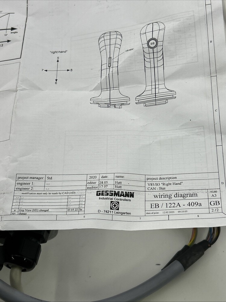 Multi-Axis Controller V85 / B3 Right Hand CAN Bus JS8SAV85B3-XR 2 Axis