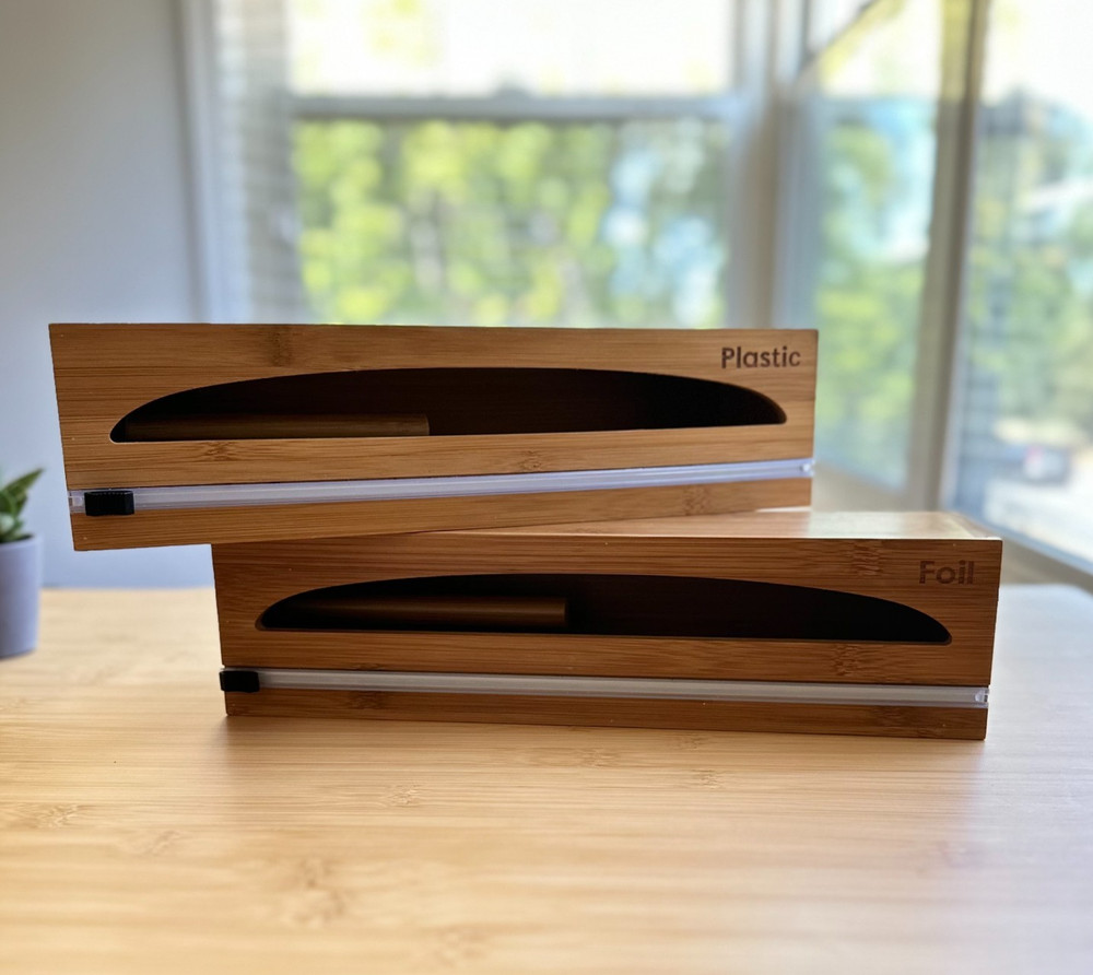 Bamboo Foil & Plastic Wrap Dispenser 2-piece Set
