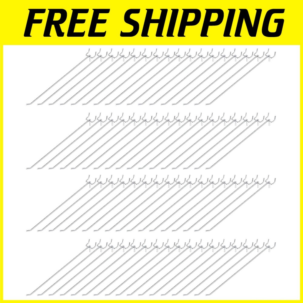 Rust Resistant Peg Board Shelving Hooks - 100 Pcs Bulk Pack