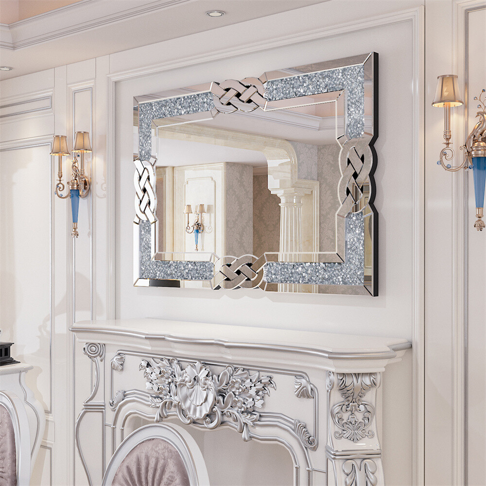 Crystal Mirror Crush Diamond Silver Mirrors for Wall Decor Rectangle Mirrors NEW