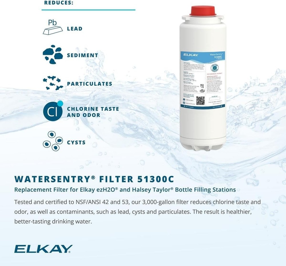 Sealed 2pack NEW Elkay 51300C WaterSentry Plus Replacement Water Filter, NO CHIP