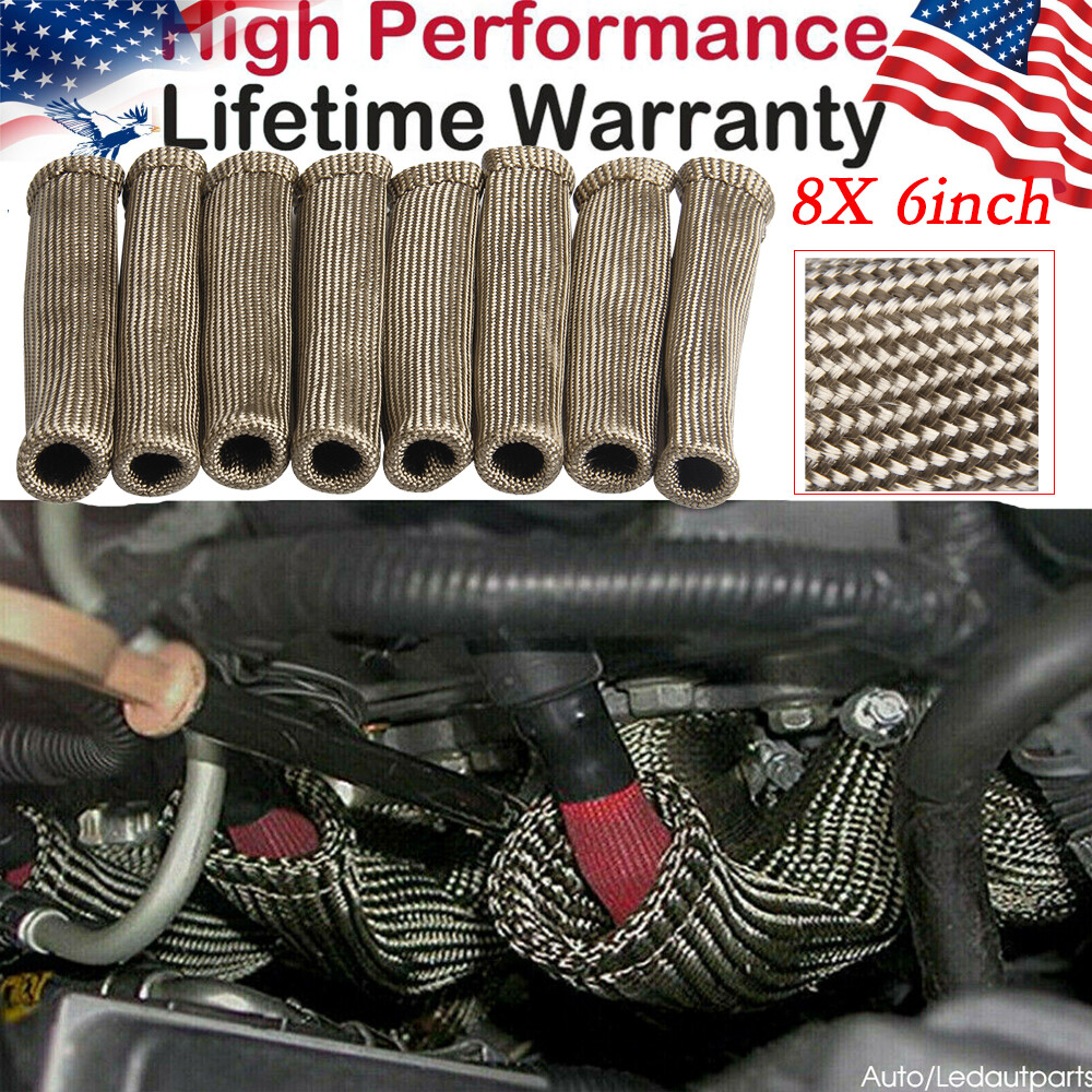 8X 2500 Titanium Spark Plug Wire SLEEVE SBC BBC 350 BOOTS HEAT SHIELD PROTECTOR