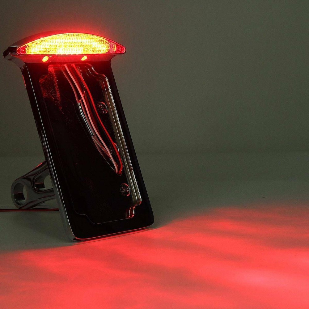 Vertical Side Mount License Plate Holder Bracket Tail Light for Harley Custom US