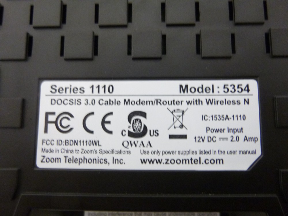 Zoom 5354 Cable Modem/Router
