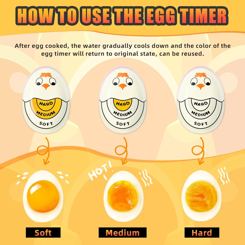 FOREV Egg Timer for Hard Boiled Eggs Soft Boiled Color Changing Indicator Tells
