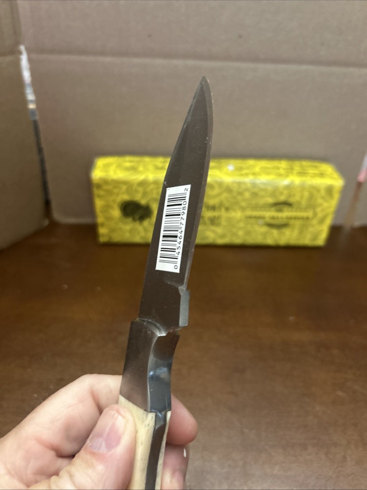 Wild Turkey HandmadE Bone Handle Fixed Blade Knife 3.5” Blade 4.5” Overall