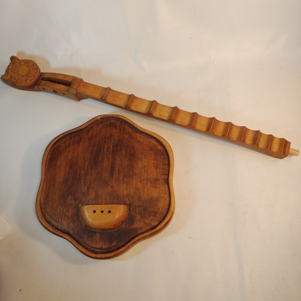 Wooden Hand Carved String Guitar *No Strings *Chip